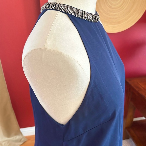 EUC Astr Asymmetrical Tank Top/Blouse Sheer Lined Beaded Neck Line Size M - Picture 2 of 15